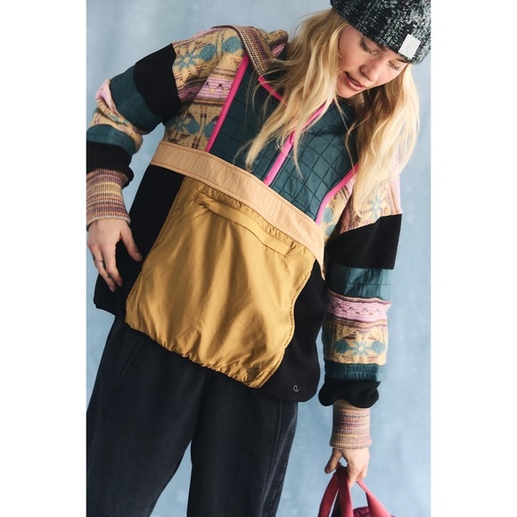 NWT!! FREE PEOPLE FP Movement To The Peak Quarter Zip Pullover Hooded Quilted - Picture 1 of 16